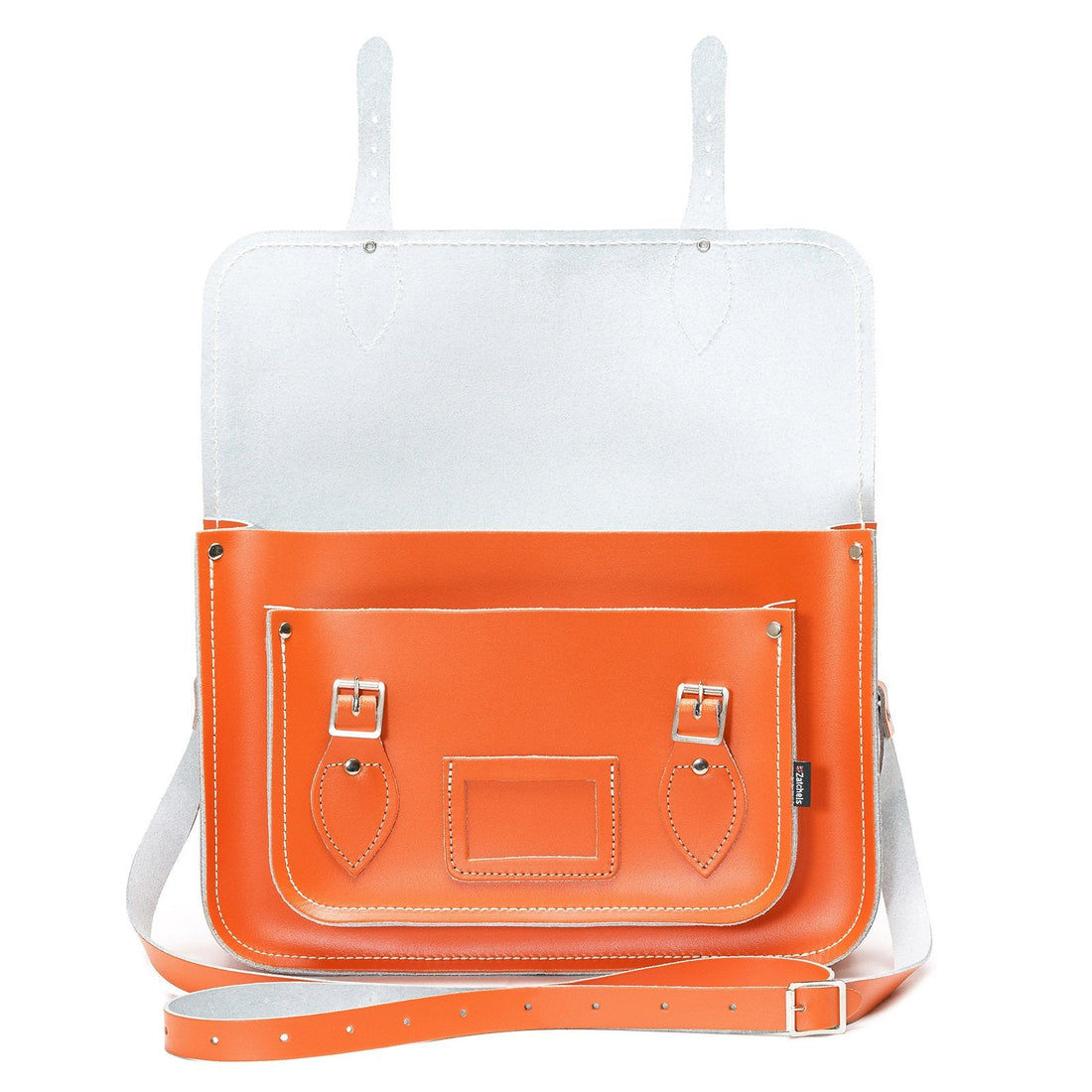 Handmade Leather Satchel - Orange-4