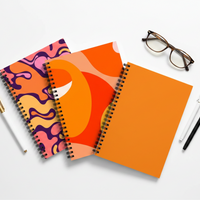 Orange Spiral Pack Of 3 Funky Notebooks
