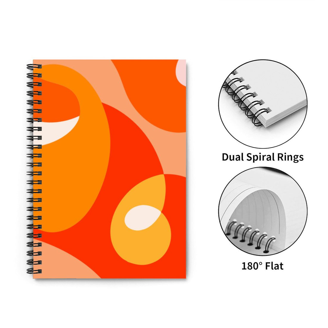 Orange Spiral Pack Of 3 Funky Notebooks