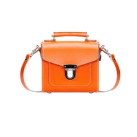 Handmade Leather Sugarcube Handbag - Orange-0