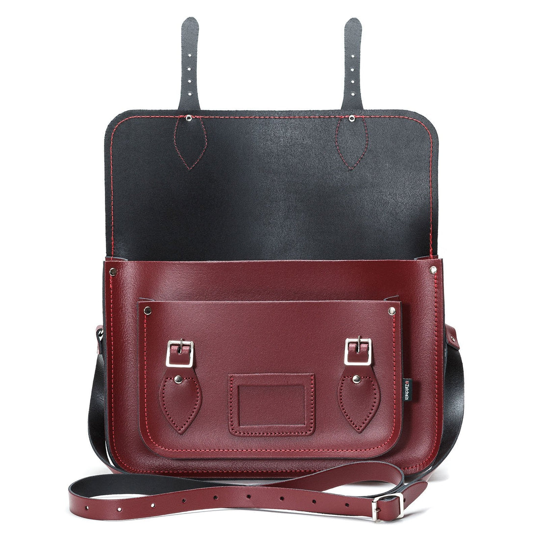 Handmade Leather Satchel - Oxblood Red-4