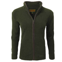 Forest green women's fleece jacket with contrast piping and full front zip
