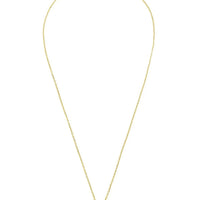 Gold-tone drop necklace with oval rose quartz pendant on thin chain