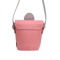 Handmade Leather Daisy Barrel Bag - Pastel Pink-4