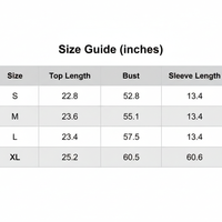 Size guide table with measurements for women’s polka dot button-up cardigan