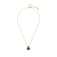 Gold chain pendant necklace with ruby-pink crystal-set pomegranate charm