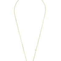 Gold-tone long necklace with winged bee charm and small clasp at back