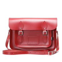 Handmade Leather Satchel - Red-2