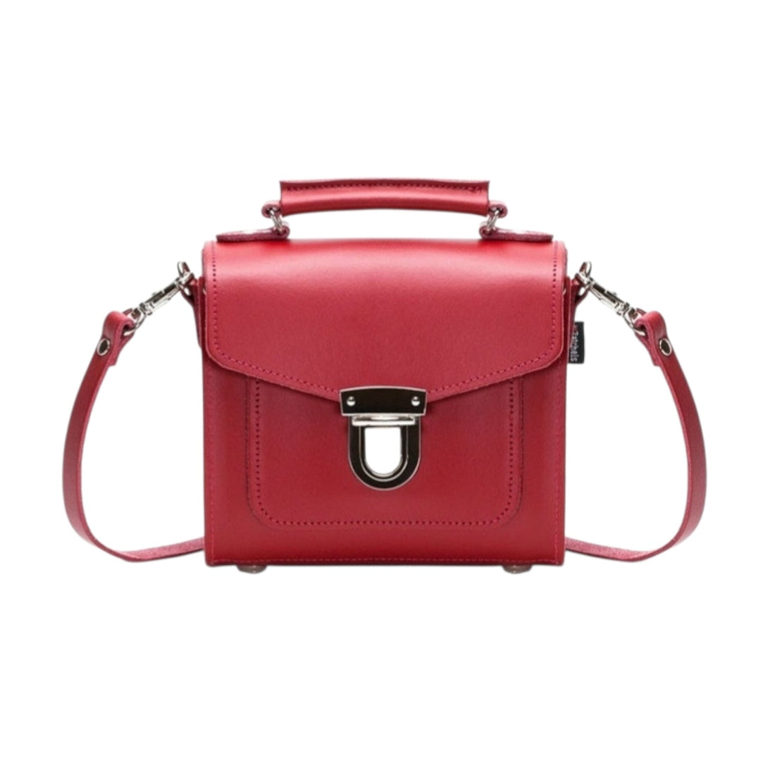 Handmade Leather Sugarcube Handbag - Red-0