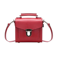 Handmade Leather Sugarcube Handbag - Red-0