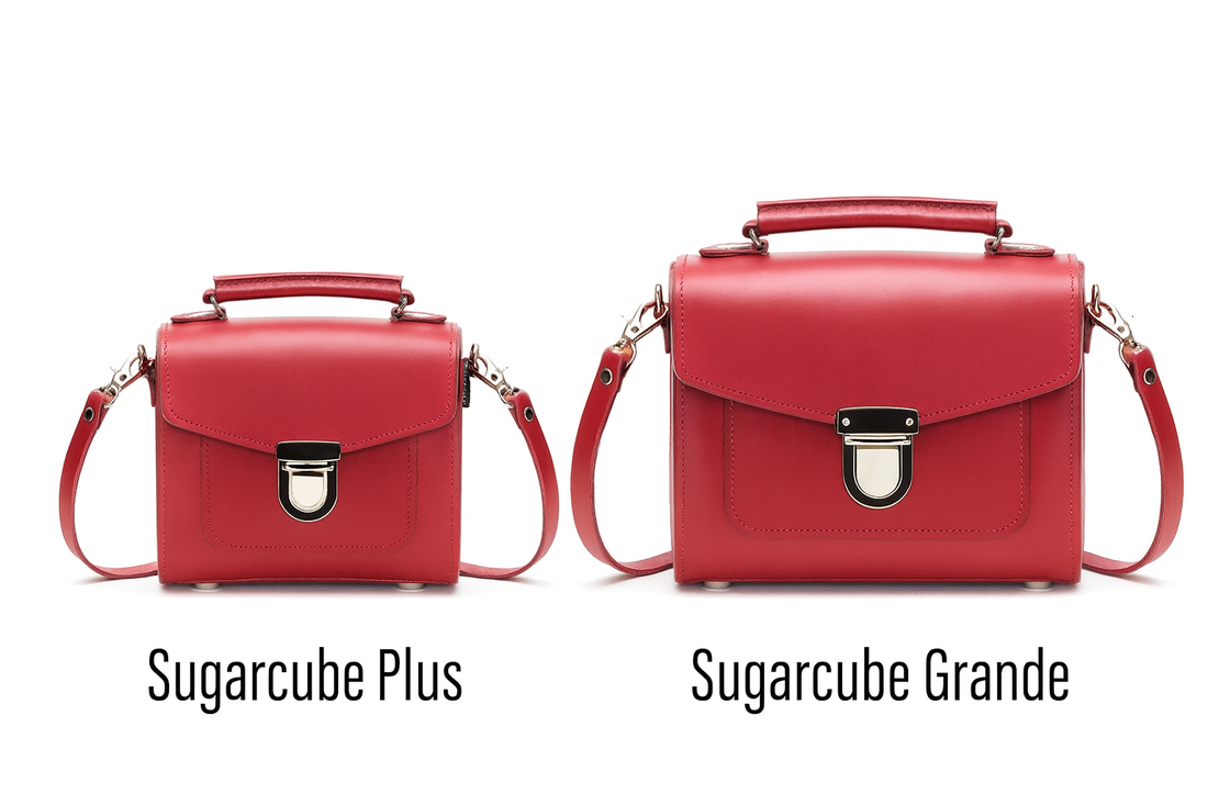 Handmade Leather Sugarcube Handbag - Red-2
