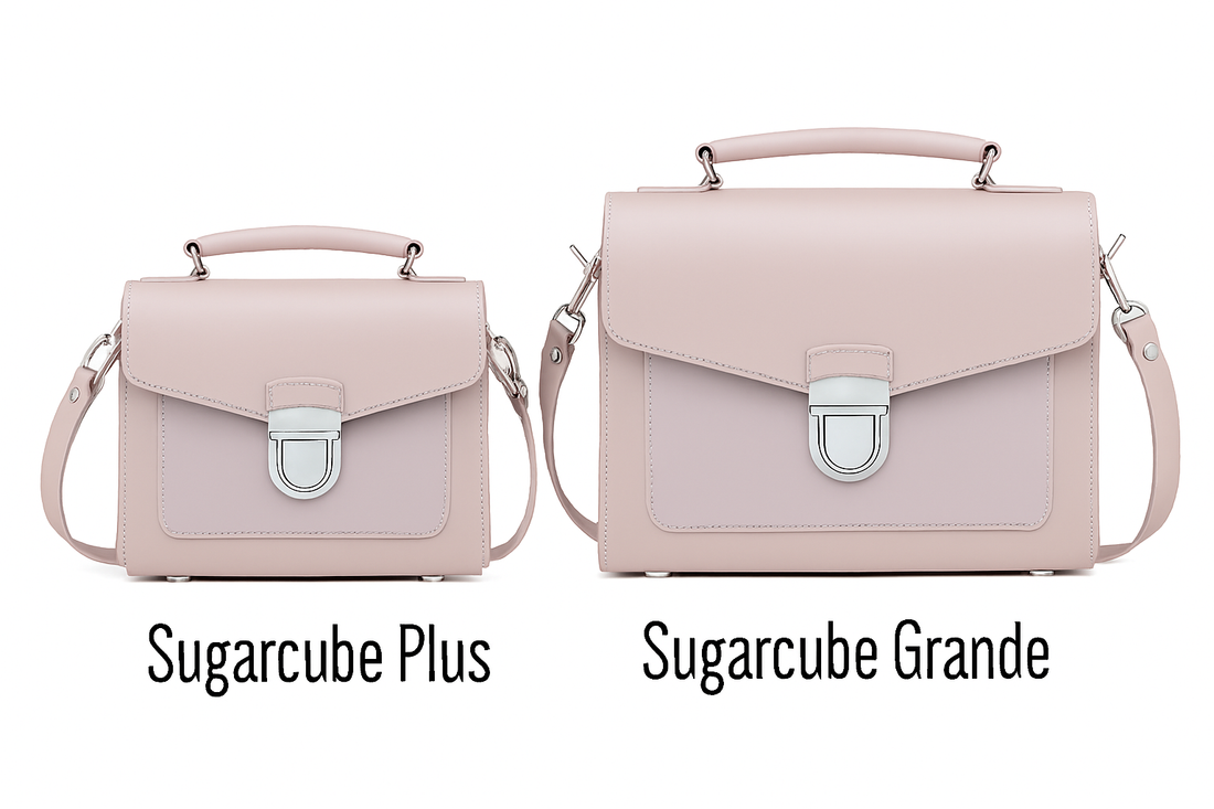 Handmade Leather Sugarcube Handbag - Rose Quartz-2
