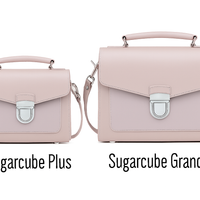 Handmade Leather Sugarcube Handbag - Rose Quartz-2