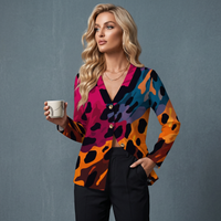 Multi Colour Leopard Print Buttoned Cardigan