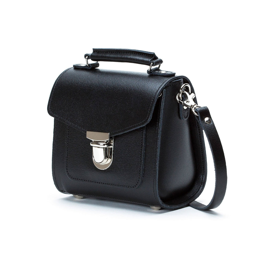 Handmade Leather Sugarcube Handbag - Black-2