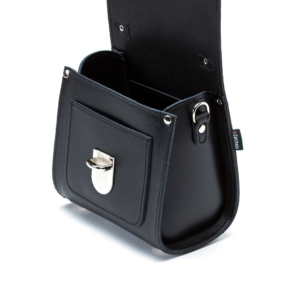 Handmade Leather Sugarcube Handbag - Black-3