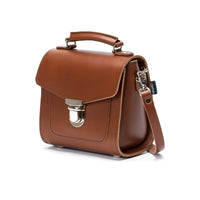 Handmade Leather Sugarcube Handbag - Chestnut-2