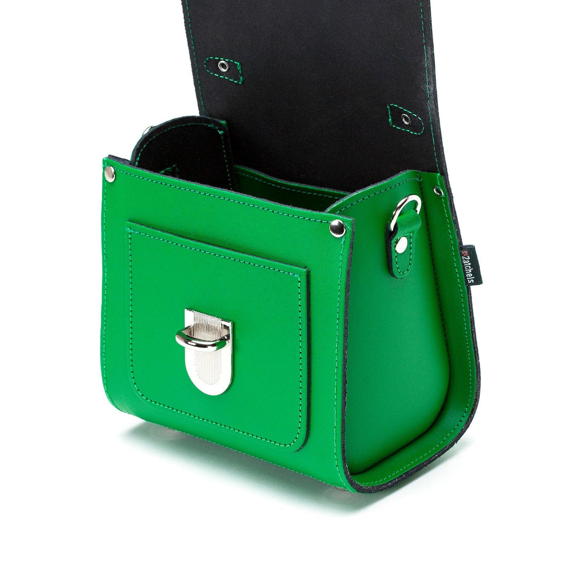 Handmade Leather Sugarcube Handbag - Green-4
