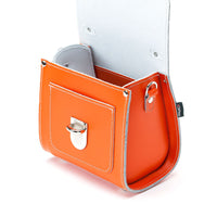 Handmade Leather Sugarcube Handbag - Orange-4