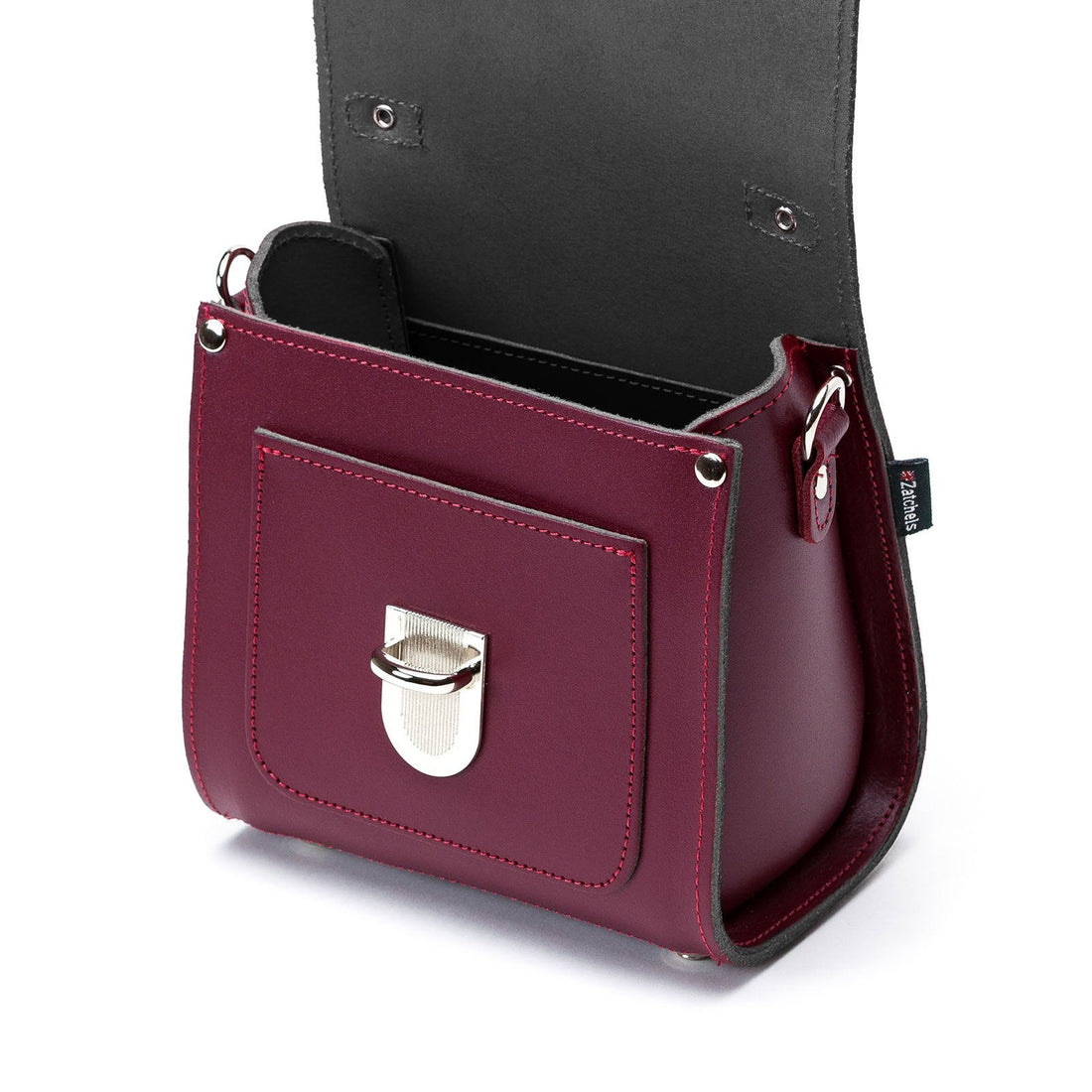 Handmade Leather Sugarcube Handbag - Oxblood-4