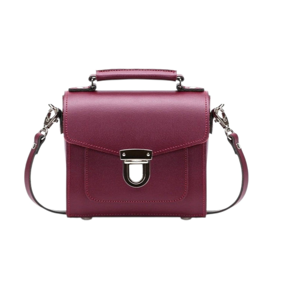 Handmade Leather Sugarcube Handbag - Oxblood-0