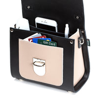 Handmade Leather Sugarcube Handbag - Cafe Noir-3