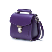 Handmade Leather Sugarcube Handbag - Purple-3