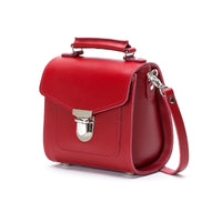 Handmade Leather Sugarcube Handbag - Red-3