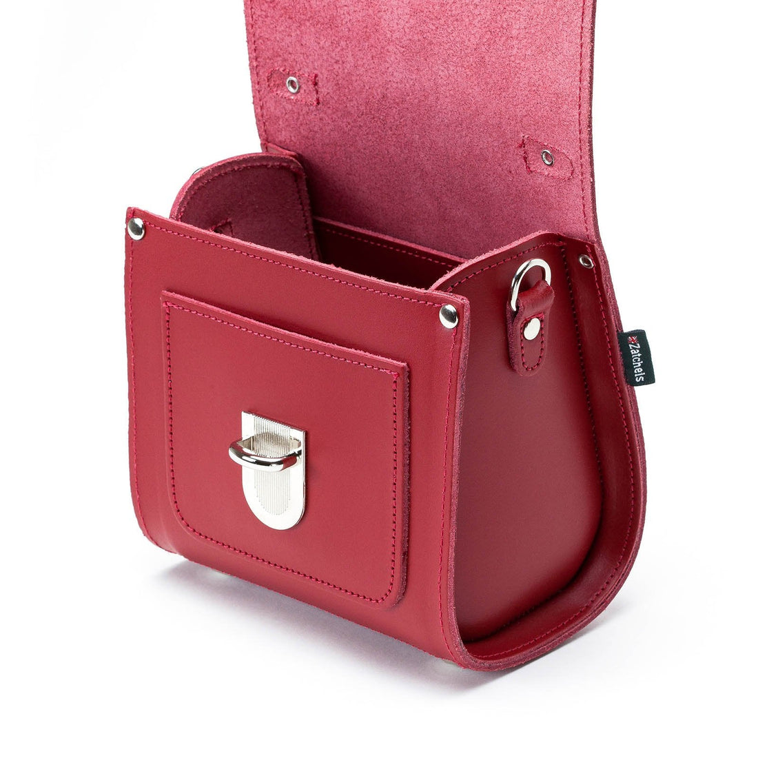Handmade Leather Sugarcube Handbag - Red-4