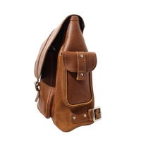 Men's Leather Tannery Backpack - Tan-4