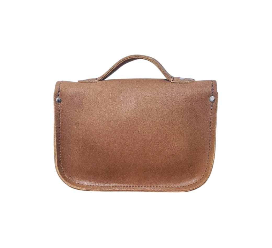 Leather Midi Satchel - Tannery Tan-4