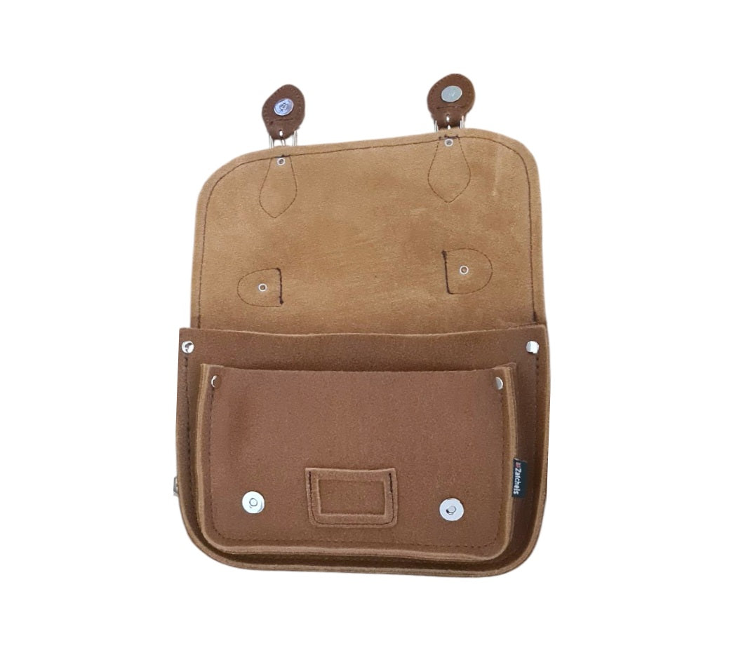 Leather Midi Satchel - Tannery Tan-3