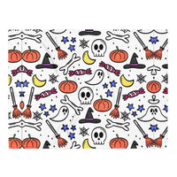 White Holiday Icon Halloween Throw Blanket