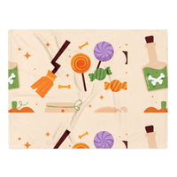 Orange Holiday Icon Halloween Blanket Fleece