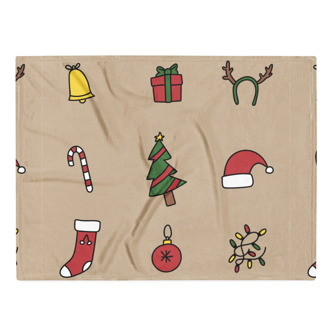 Light Brown Holiday Christmas Throw Blanket