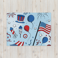 4th of July Patriotic Red White and Blue Blanket