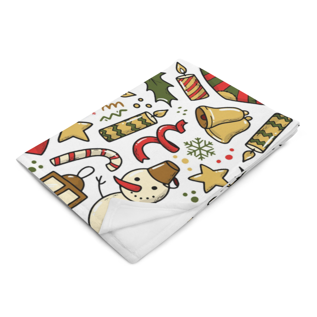 White Snowman Fluffy Christmas Blanket
