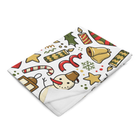 White Snowman Fluffy Christmas Blanket