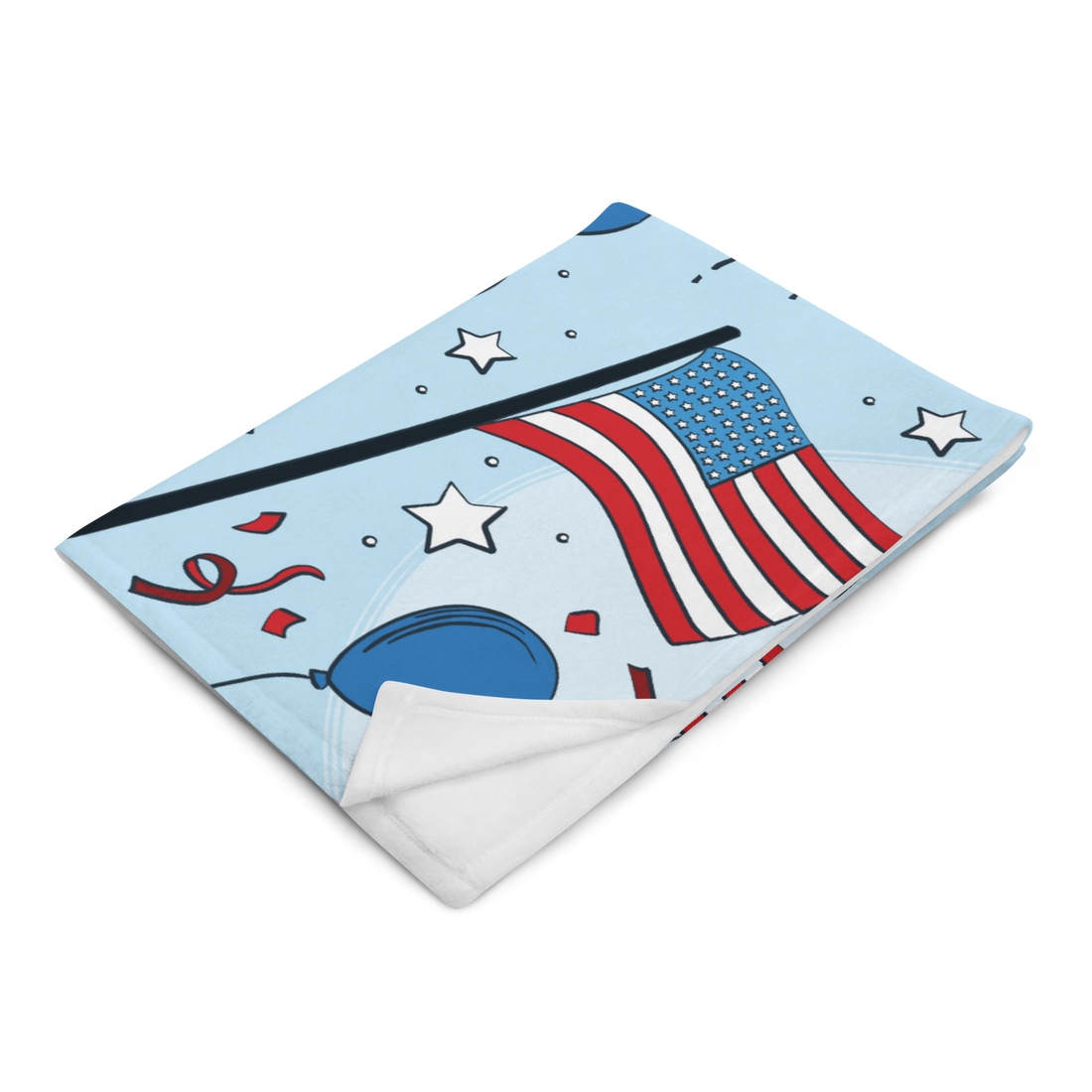4th of July Patriotic Red White and Blue Blanket