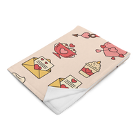 Pink Romantic Icon Fleece Valentines Blanket