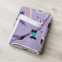 Purple Holiday Icon Fall Blanket Throw