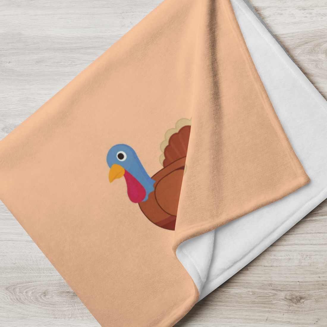 Orange Turkey Thanksgiving Blanket Fleece