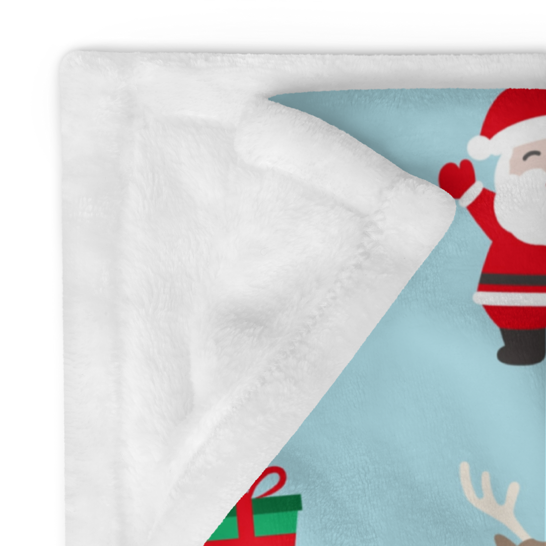 Blue Santa Claus Fleece Christmas Blanket