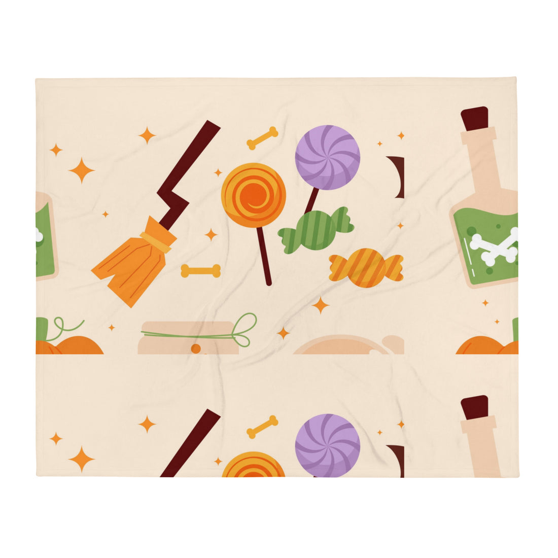 Orange Holiday Icon Halloween Blanket Fleece