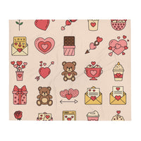 Pink Romantic Icon Fleece Valentines Blanket