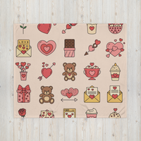 Pink Romantic Icon Fleece Valentines Blanket