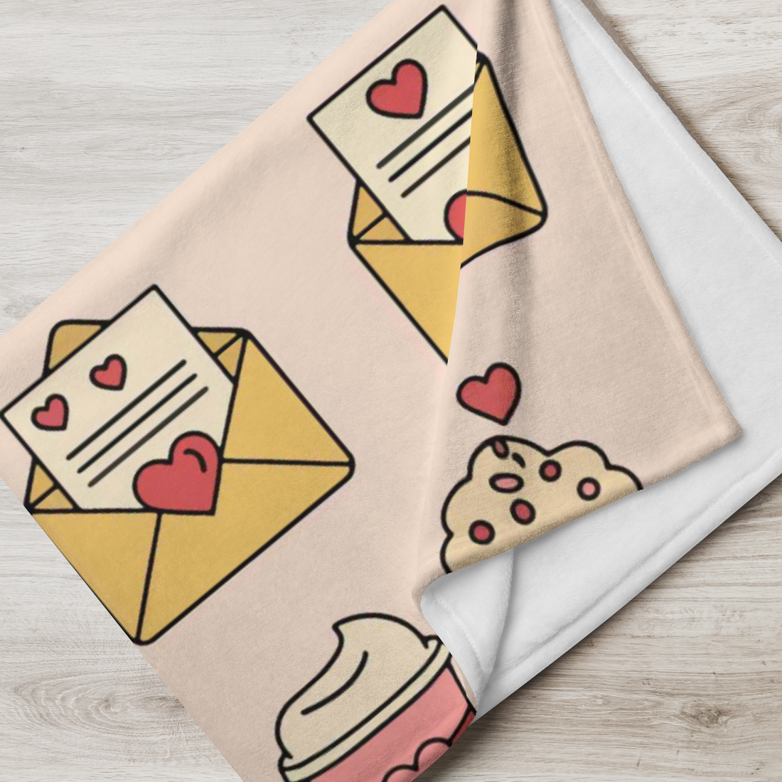 Pink Romantic Icon Fleece Valentines Blanket