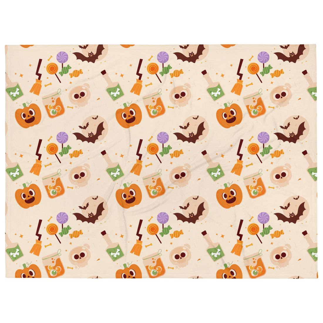 Orange Holiday Icon Halloween Blanket Fleece