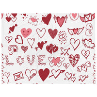 White Hearts Fleece Valentine Blankets