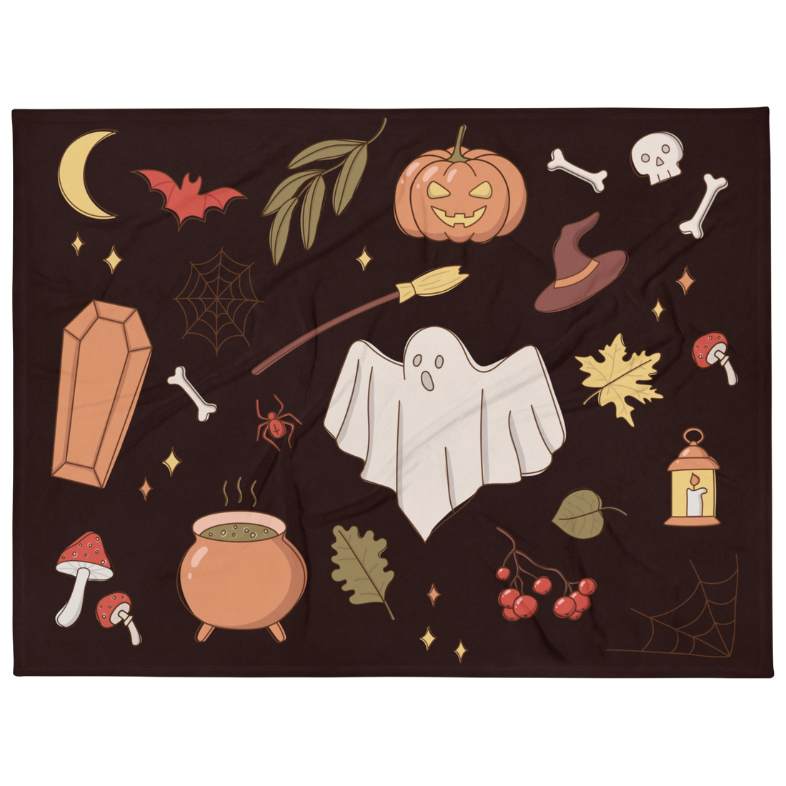 Black Fun Icon Halloween Blanket